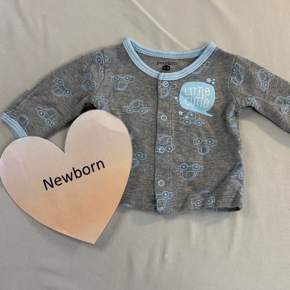 Petit Lem - Grey and Light Blue Kids Sweater/jacket